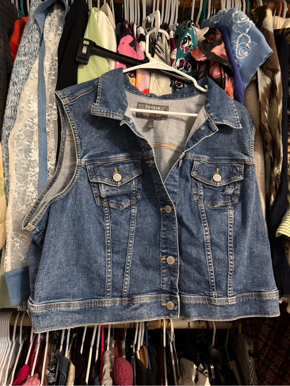 Torrid' Blue Denim Vest Jacket 3